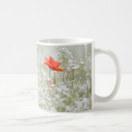 Caneca romântica da flor da papoila dos namorados