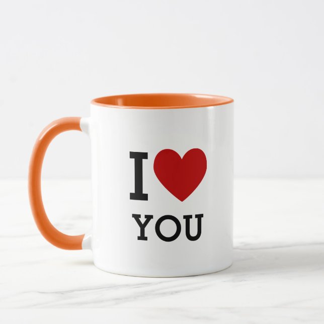 Caneca Romântica Fofo Eu Amo Você Presente (Esquerda)