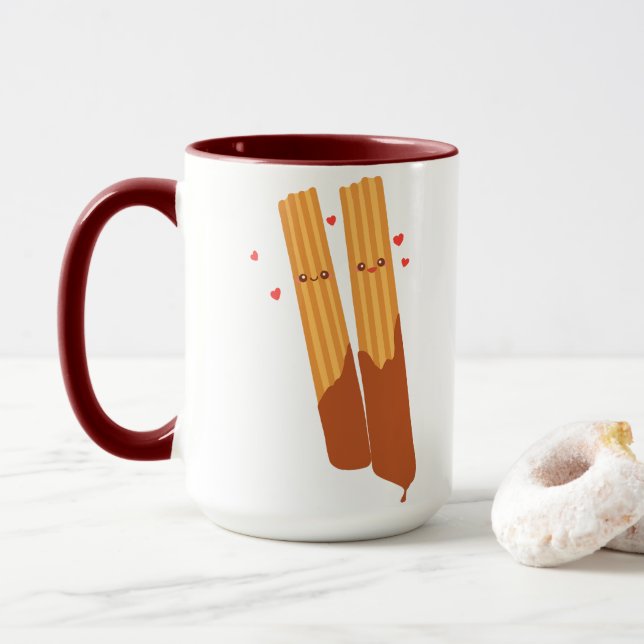 Caneca Romântica Sugary Churros Espanhóis (Com Donut)