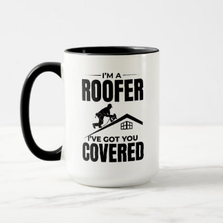 Caneca Roofer - Eu tenho você coberto de Design de telhad