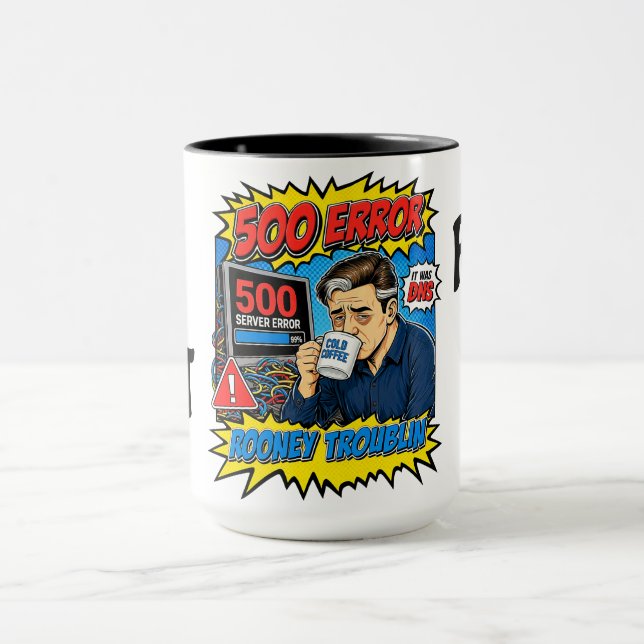 Caneca Rooney Troublin 500 Error IT Tech Humor Funny Mug (Centro)