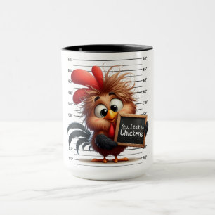 Caneca Rooster Engraçado No Departamento De Polícia.