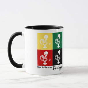 Caneca Rooster Português do Padrão Colorido de Barcelona
