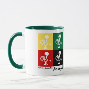 Caneca Rooster Português do Padrão Colorido de Barcelona