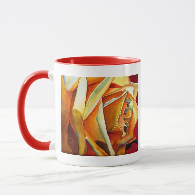Caneca Rosa Amarela Pintura Dia de as mães Feliz (Esquerda)