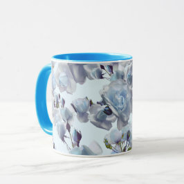 Caneca Rosa azul, Blue Mug, Blue Cup, Rosa Cup
