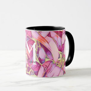 Caneca Rosa Bonita E Flor Rosa