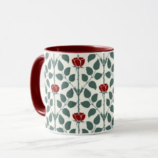 Caneca Rosa Briar da Voysey, Vermelho Escuro
