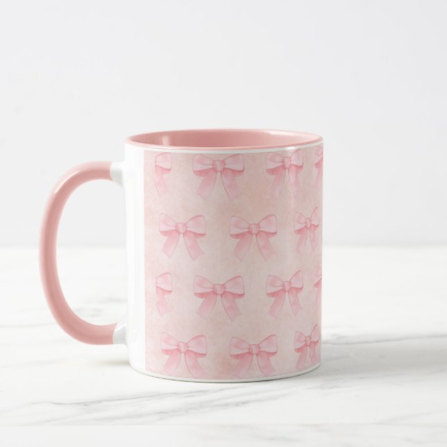Caneca rosa com laços rosa (Esquerda)
