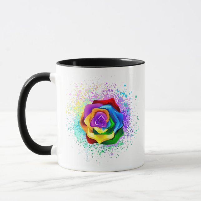 Caneca Rosa de arco-íris colorido (Esquerda)
