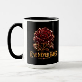 Caneca Rosa de Cristal Rubi – O Amor Nunca Desvanece