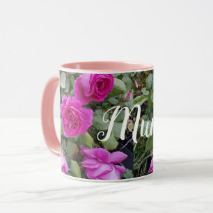 Caneca Rosa de Flor bonito Rosa Vintage de Flor, Mãe de N