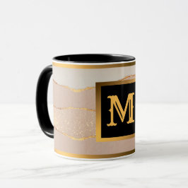 Caneca Rosa de Lúpulo Dourado Monograma