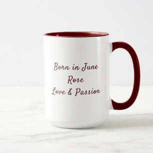 Caneca Rosa de Nascimento de Junho Personalizada com Nome