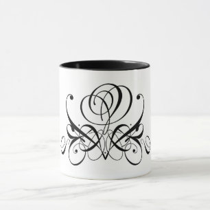 Caneca Rosa de rolagem preta