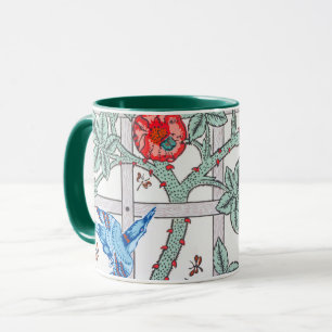 Caneca Rosa de subida e pássaro pequeno, William Morris