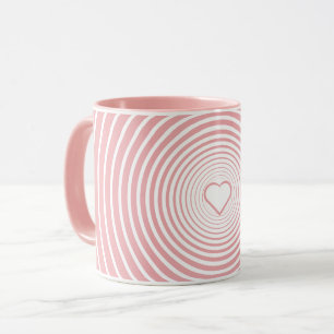 Caneca Rosa Dourada Coffee Mug com Coração