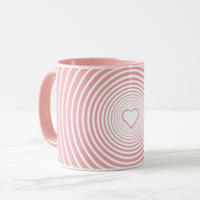 Caneca Rosa Dourada Coffee Mug com Coração (Frente Esquerda)