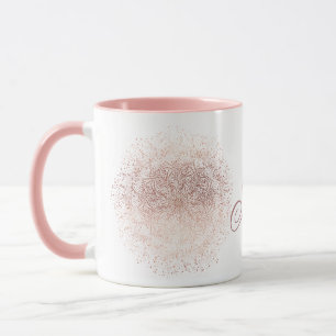 Caneca Rosa Dourado Floco de Neve Floco de Natal Coffee M