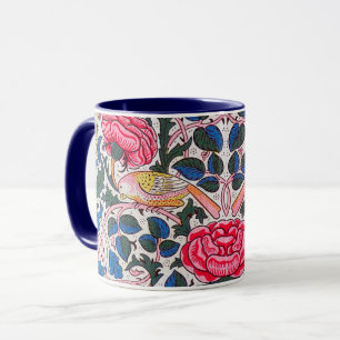 Caneca Rosa e Bird, William Morris