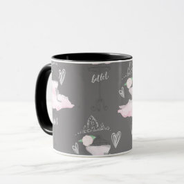 Caneca Rosa e Cinza Couture Bailarinas Garotas Chic Capri