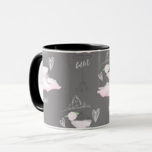 Caneca Rosa e Cinza Couture Bailarinas Garotas Chic Capri