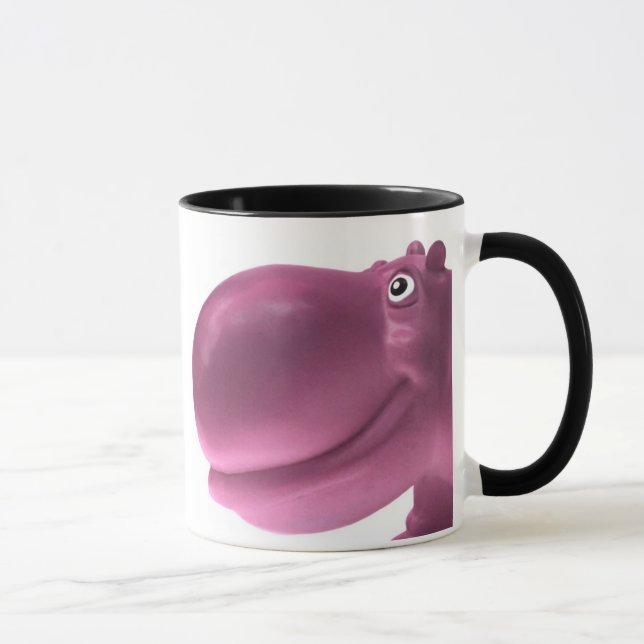 Caneca Rosa feliz do hipopótamo (Direita)