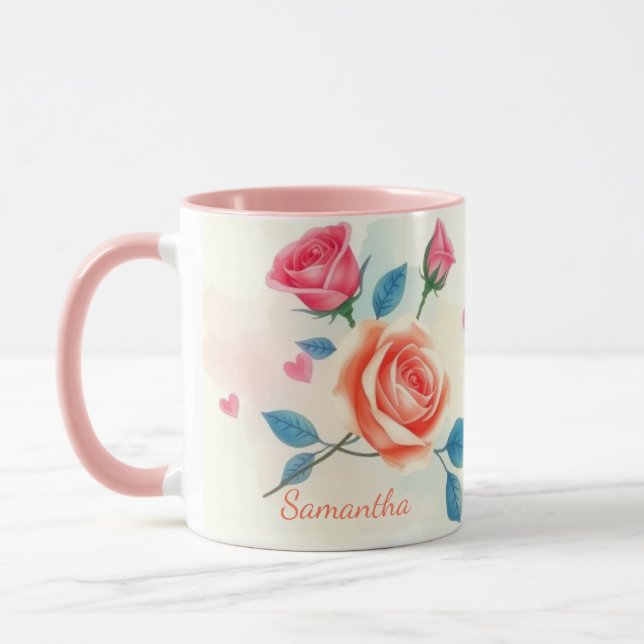 Caneca Rosa Floral e deleção cardíaca (Esquerda)