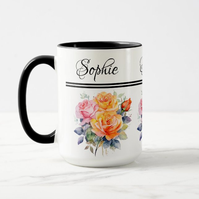 Caneca Rosa Floral Mug (Esquerda)
