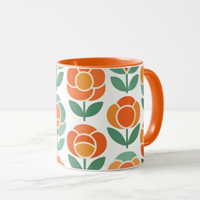 Caneca Rosa Geométrica Amor (Frente Esquerda)