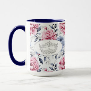 Caneca Rosa Impressão da Coroa Americana Mug de Dois Tons