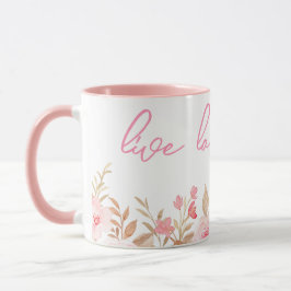 Caneca Rosa Live Laugh Love