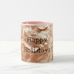 Caneca Rosa Peach Dourado Glam