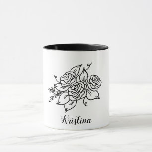 Caneca Rosa preto com nome