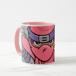 Caneca Rosa Rosa Divertido Ninja