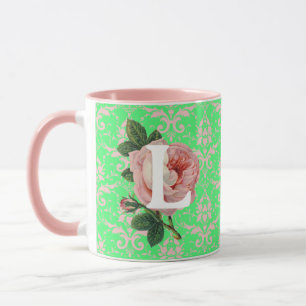 Caneca Rosa Rosa Rosa Rosa Inicial Vintage - Pau Verde