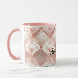 Caneca Rosa Rosa Rosa Rosa Rosa Dourada Monograma