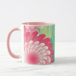 Caneca Rosa verde 8 de março. Feliz Dia das Mulheres e da