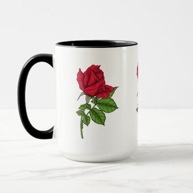 Caneca Rosa vermelha (Esquerda)