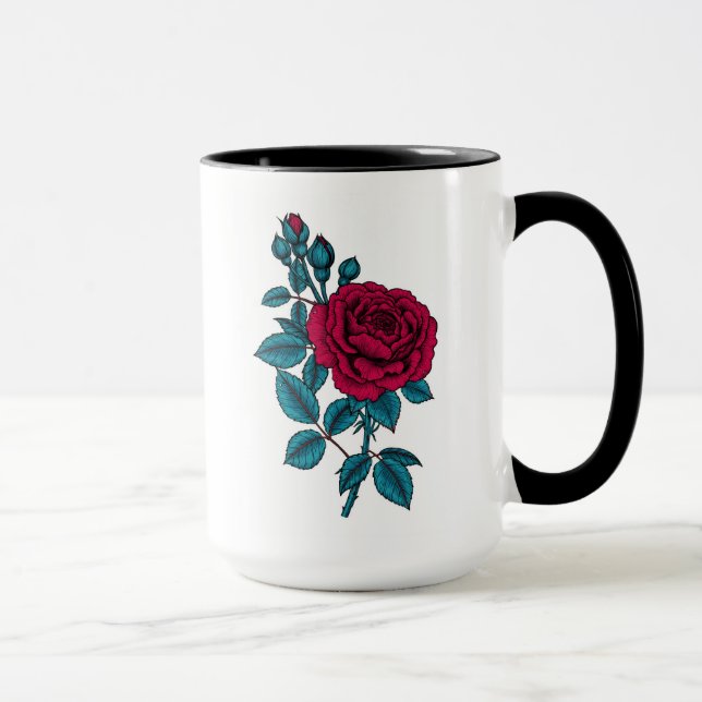 Caneca Rosa vermelha (Direita)