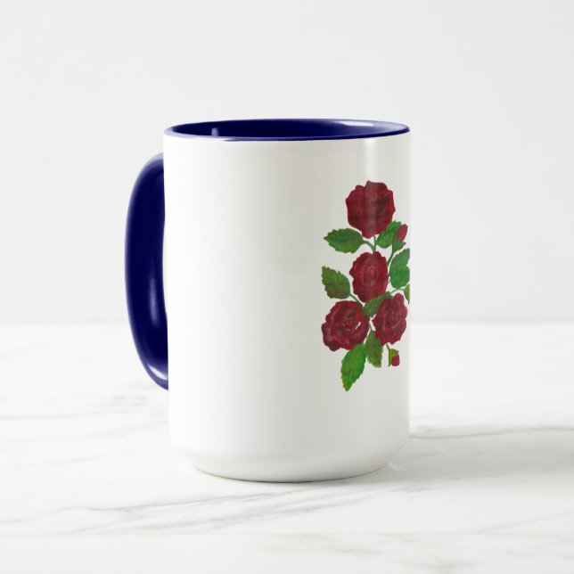 Caneca rosa vermelha Mug (Frente Esquerda)