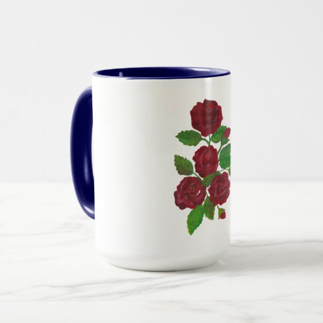 Caneca rosa vermelha Mug (Frente Esquerda)