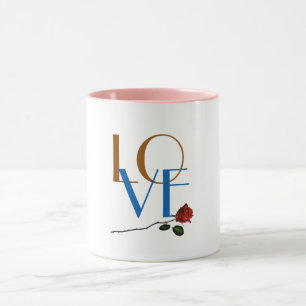 Caneca Rosa vermelha Namorados - Bonito presente de café 