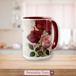 Caneca Rosa vermelha personalizada