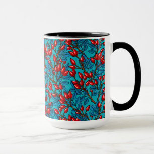 Caneca Rosa, vermelho e azul