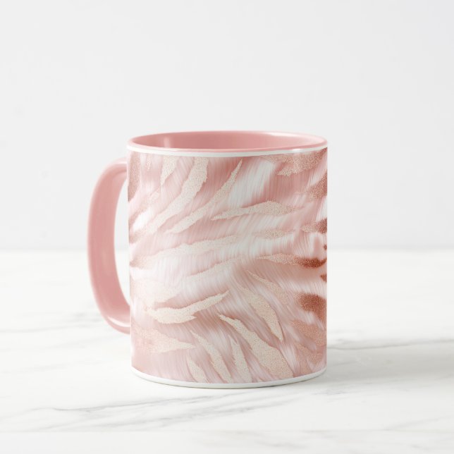 Caneca Rosa Zebra, cor-de-rosa, (Frente Esquerda)