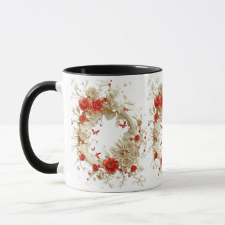 Caneca Rosas 3D Elegantes, Abelhas E Beleza Botânica