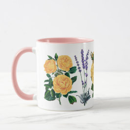 Caneca Rosas Amarelas Flores Natureza Floral Doce Lavanda