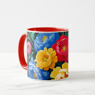 Caneca Rosas brilhantes e coloridas
