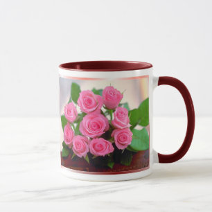 Caneca Rosas cor-de-rosa